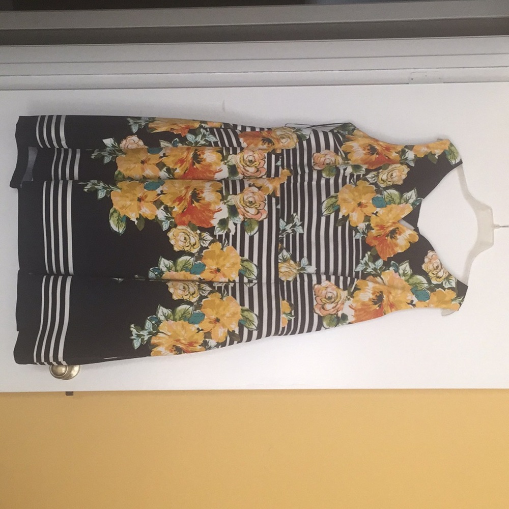 Navy & floral dress